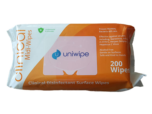 Clinical Disinfectant Surface Wipes PK 200